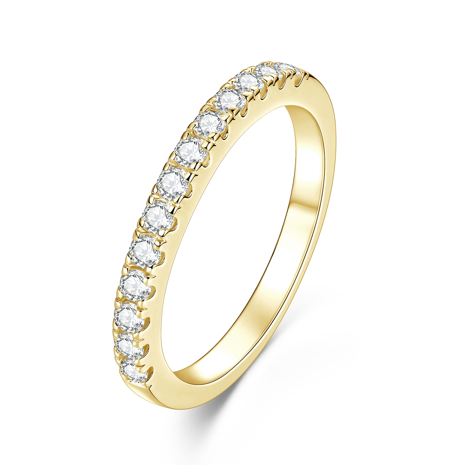 14k Gold-plated Stackable Moissanite Row Ring