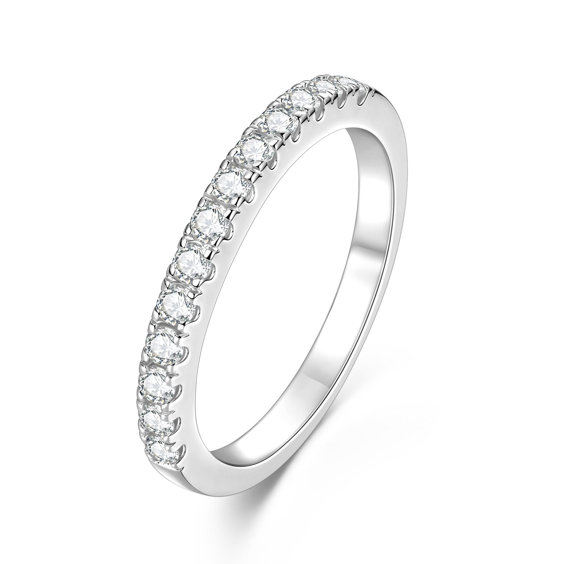 14k Gold-plated Stackable Moissanite Row Ring